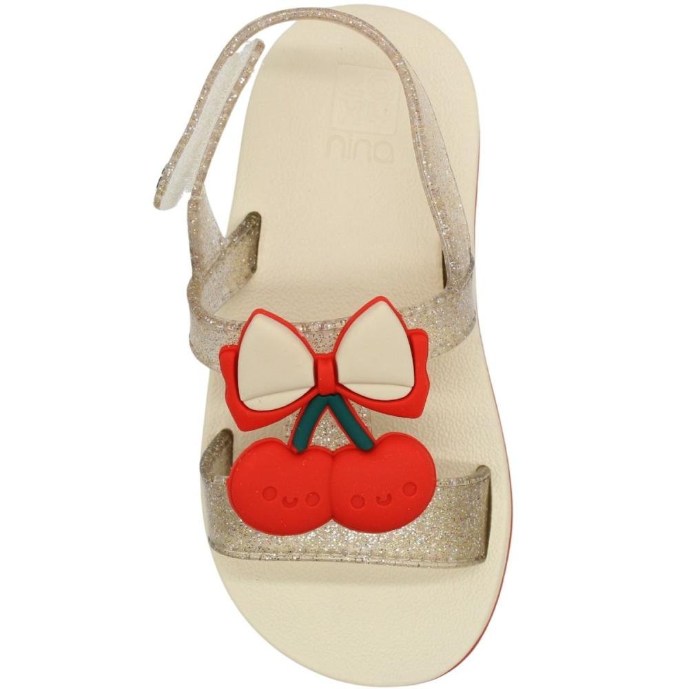 Sandália Baby Zaxynina Cherry Infantil Menina Bege 4