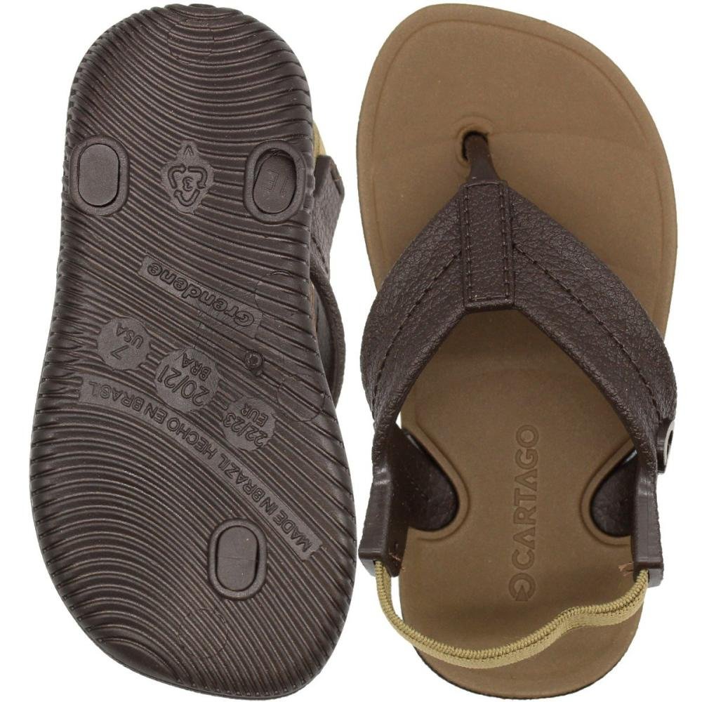 Chinelo de Dedo Baby Cartago Aspen Elástico Menino Marrom 3