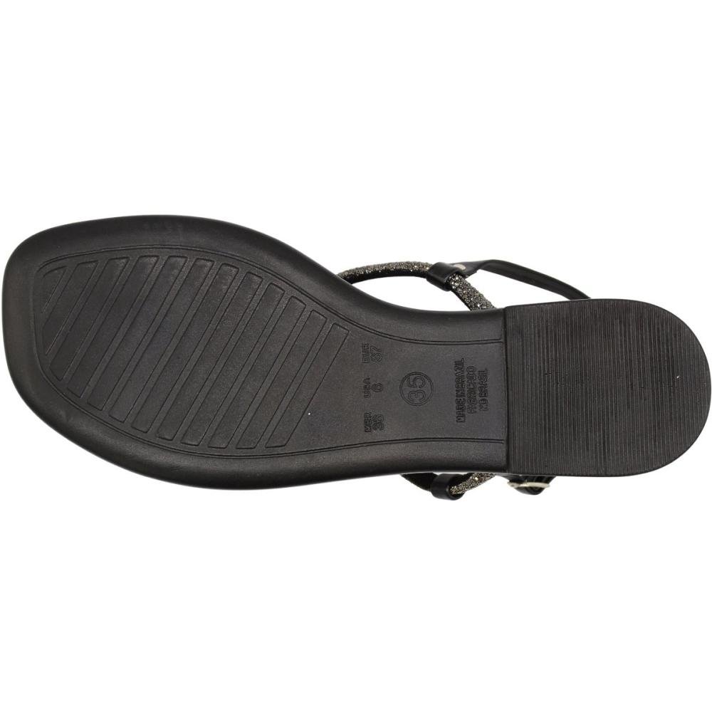 Sandália Rasteira Via Scarpa Strass Napa Tiras Feminina Preto 5