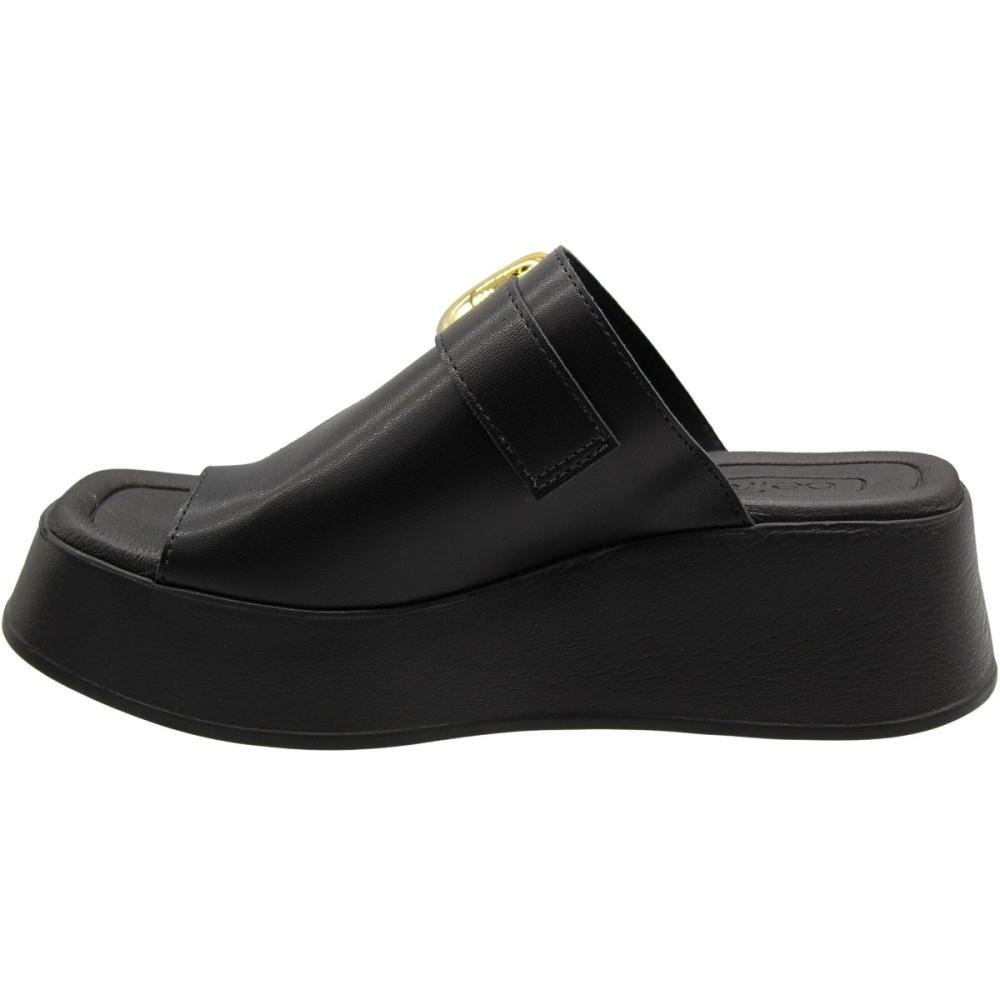 Tamanco Plataforma Beira Rio Fivela Dedal Napa Feminina Preto 2