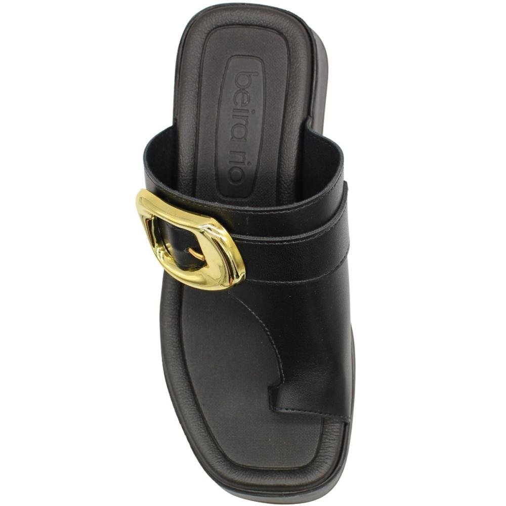 Tamanco Plataforma Beira Rio Fivela Dedal Napa Feminina Preto 4