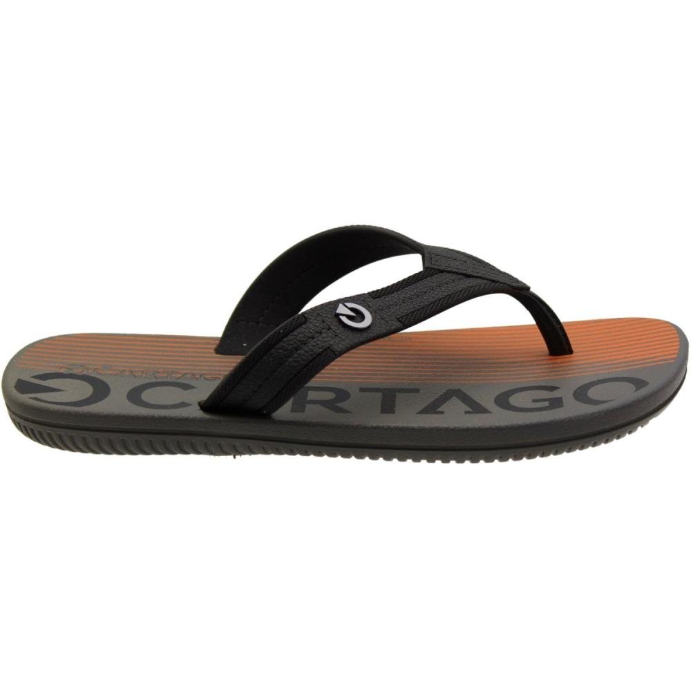 Chinelo de Dedo Infantil Cartago Atlanta Masculino Juvenil Confortável Resistente Preto 2