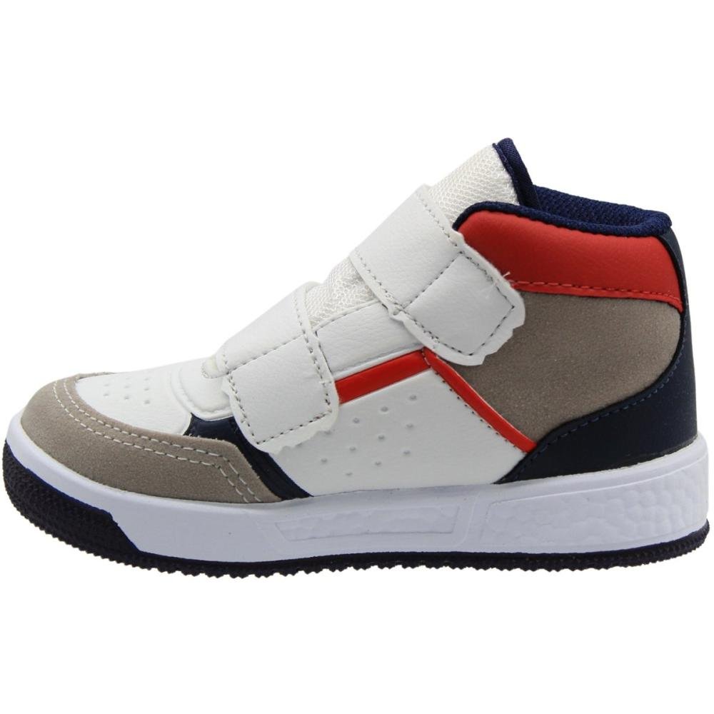 Tênis Cano Alto Menino Via Vip Streetwear Infantil Branco 2