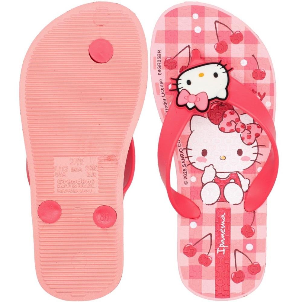 Chinelo de Dedo Infantil Ipanema Gatinha Funny Menina Vermelho 3