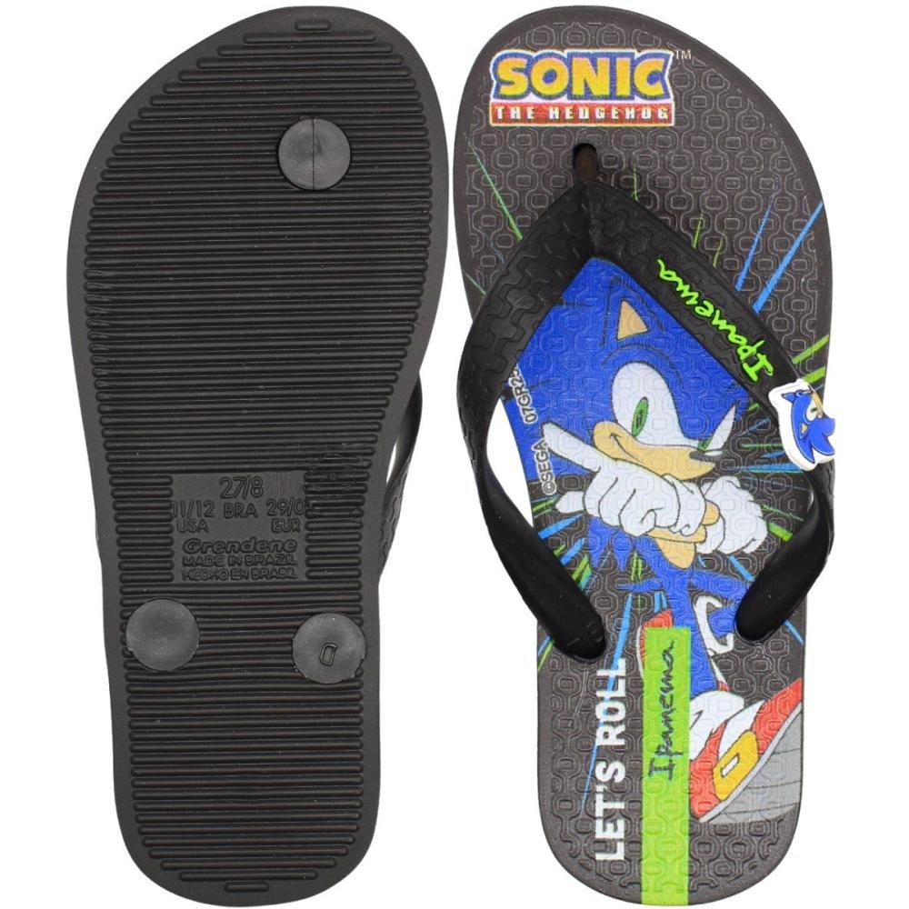 Chinelo de Dedo Infantil Ipanema Ouriço Lets Juvenil Menino Preto 3