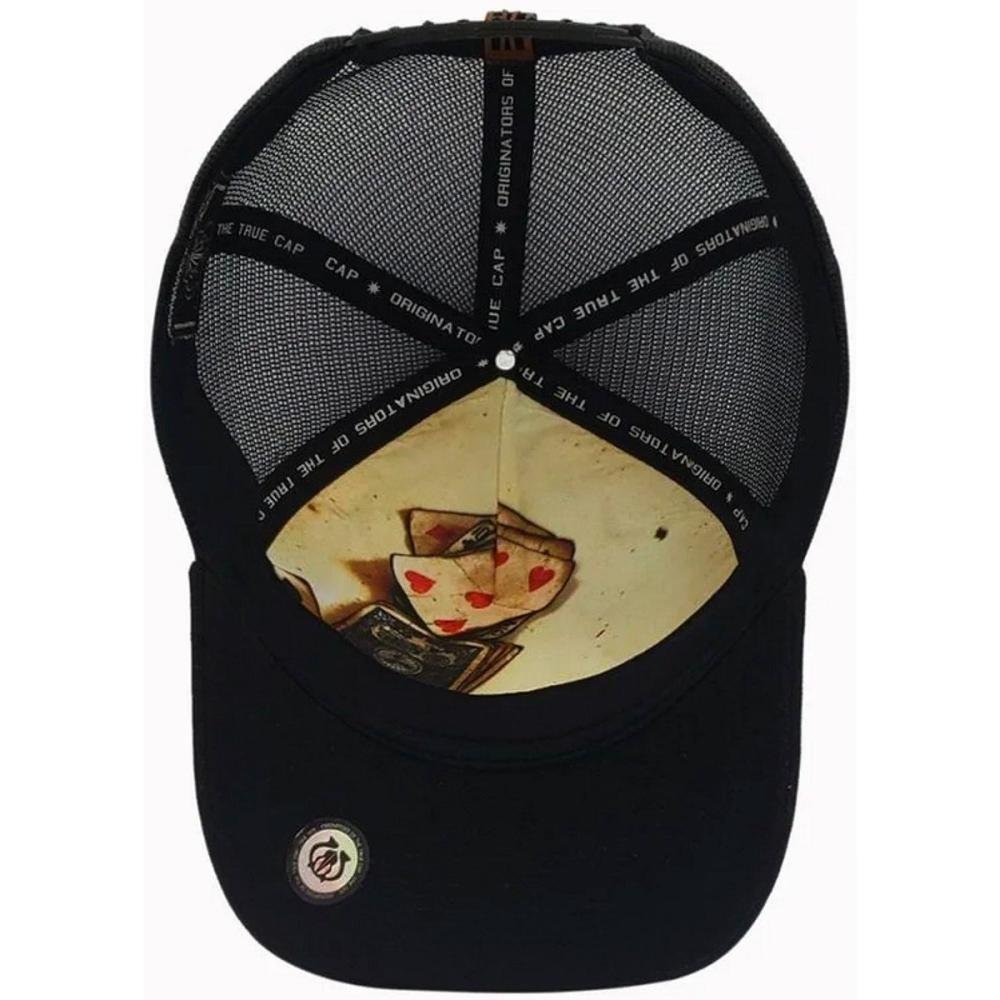 Boné Rhino Size Trucker Tabuleiro MDF Aba Curva Masculino Preto 3