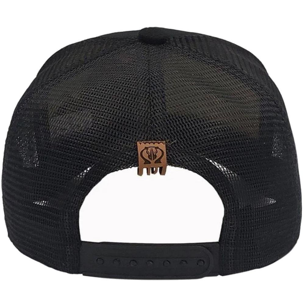 Boné Rhino Size Trucker Tabuleiro MDF Aba Curva Masculino Preto 4