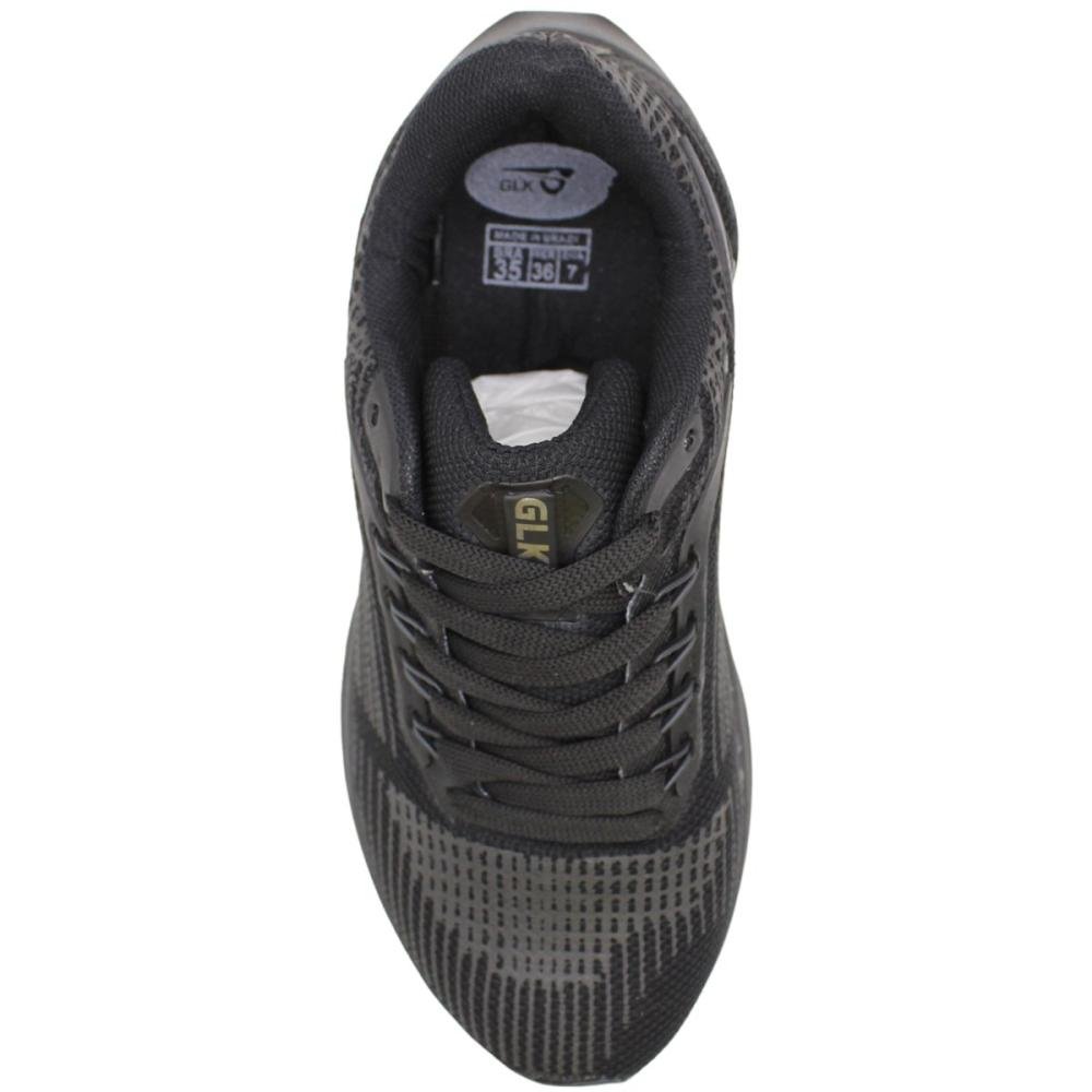 Tênis Esportivo Glk Run Mesh Texturizado Feminino Preto 4