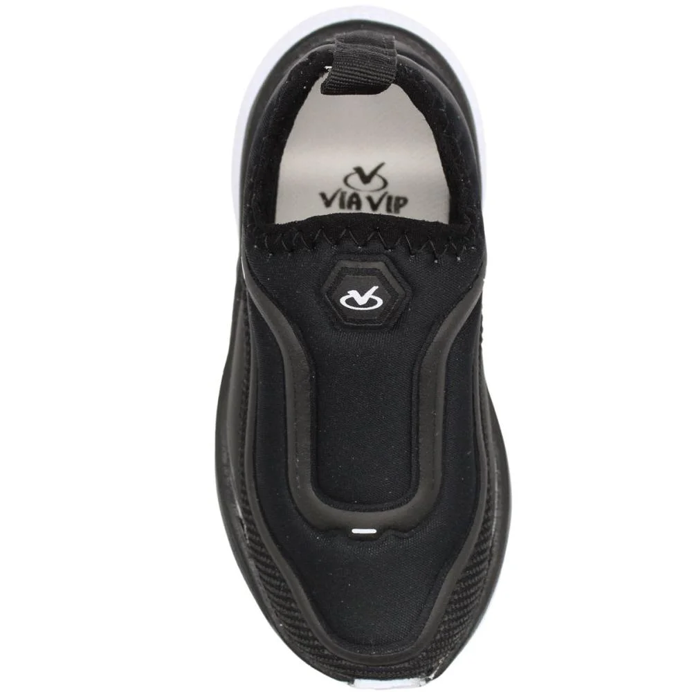 Tênis Infantil Escolar Via Vip Sem Cadarço Menino Preto 4