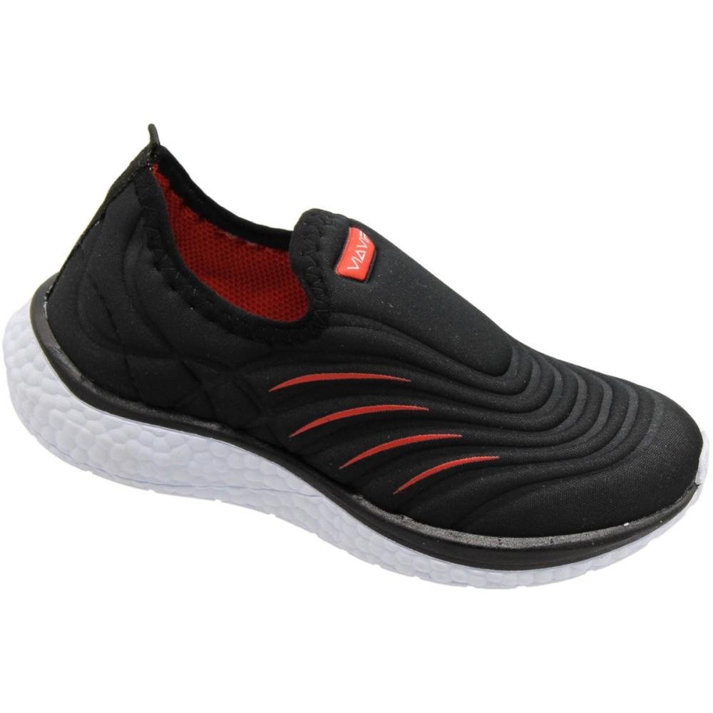 Tênis Esportivo Infantil Via Vip Textura Colegial Menino Preto 3