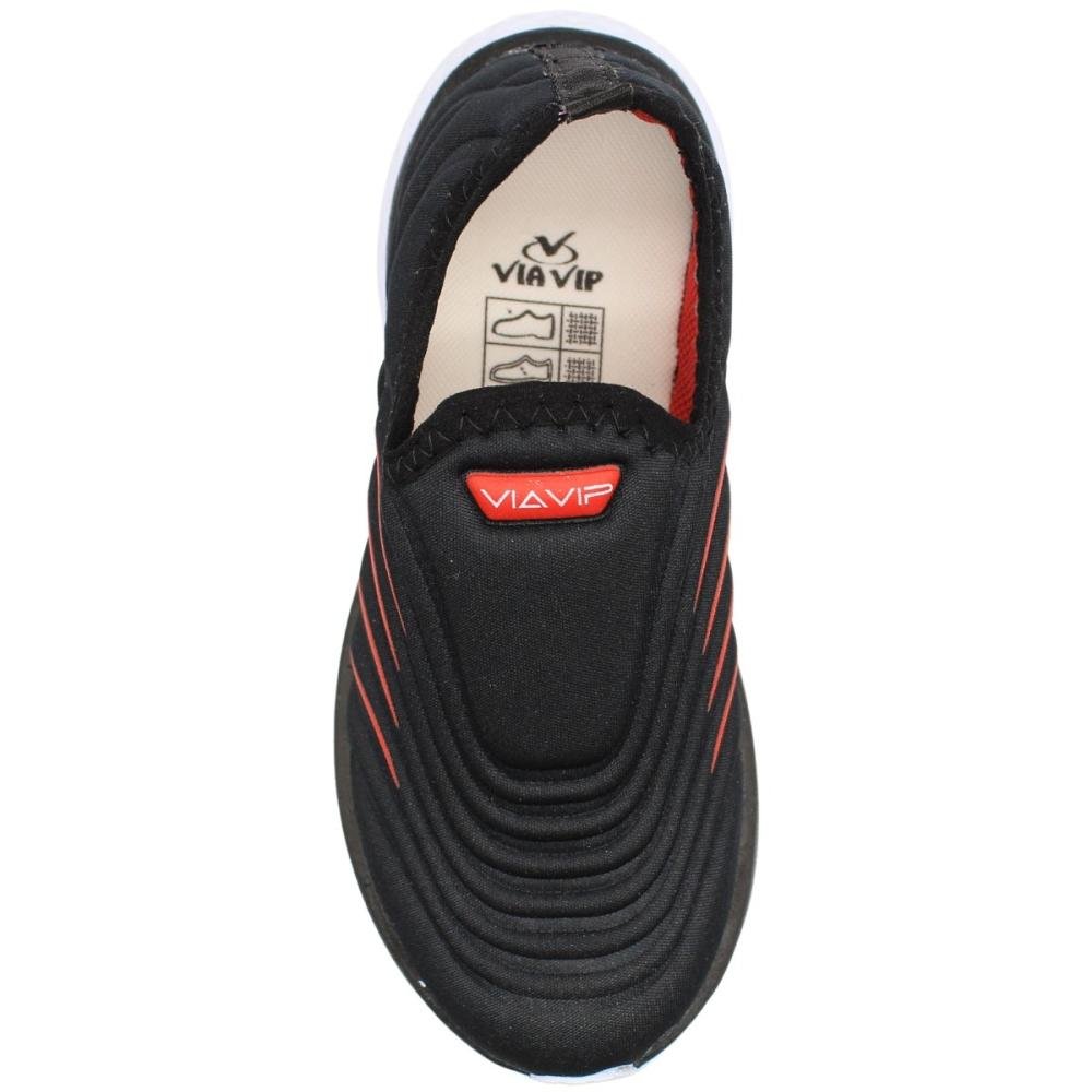 Tênis Esportivo Infantil Via Vip Textura Colegial Menino Preto 4