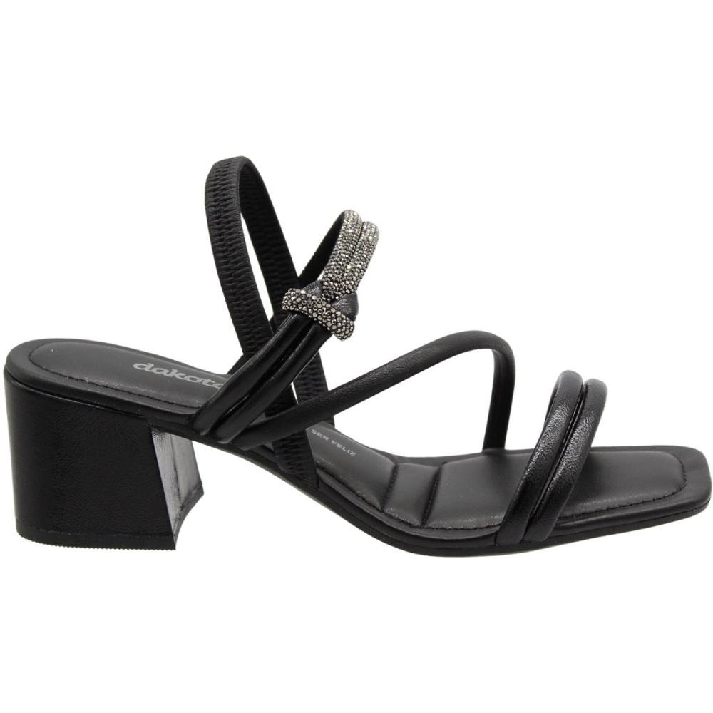 Sandália Dakota Namaste Salto Grosso Strass Feminina 