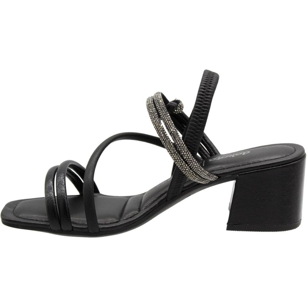 Sandália Dakota Namaste Salto Grosso Strass Feminina Preto 2