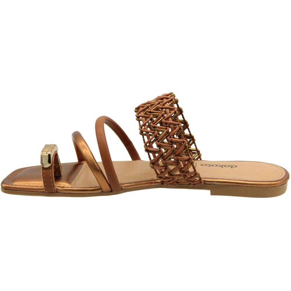 Tamanco Rasteiro Dakota Rives Bico Quadrado Feminino  Bronze 2