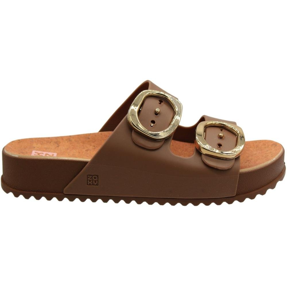 Chinelo Slide Zaxy Partner Soft New Metalizado Cortiça Feminina