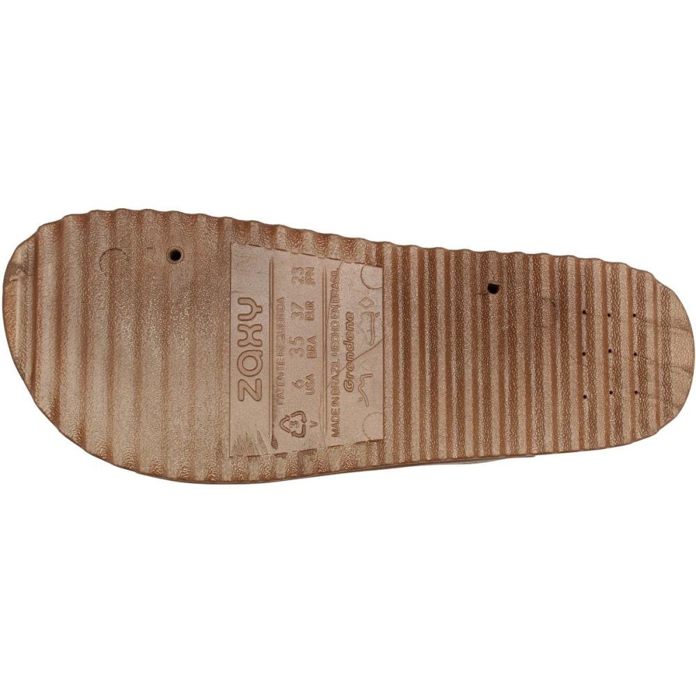 Chinelo Slide Zaxy Partner Soft New Metalizado Cortiça Feminina Marrom 5