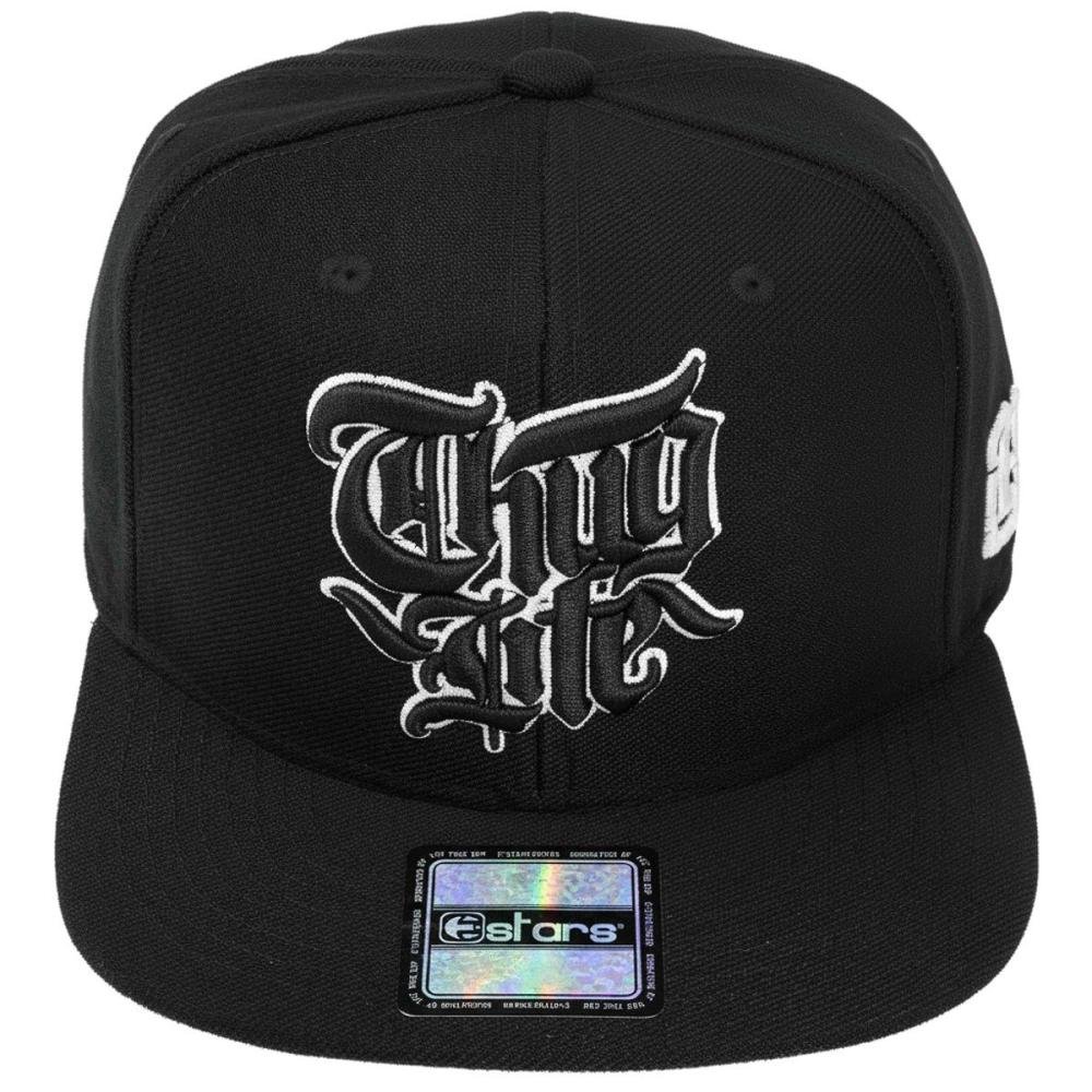 Boné Aba Reta E-Stars Logo Thug Life Alto Relevo Masculino 