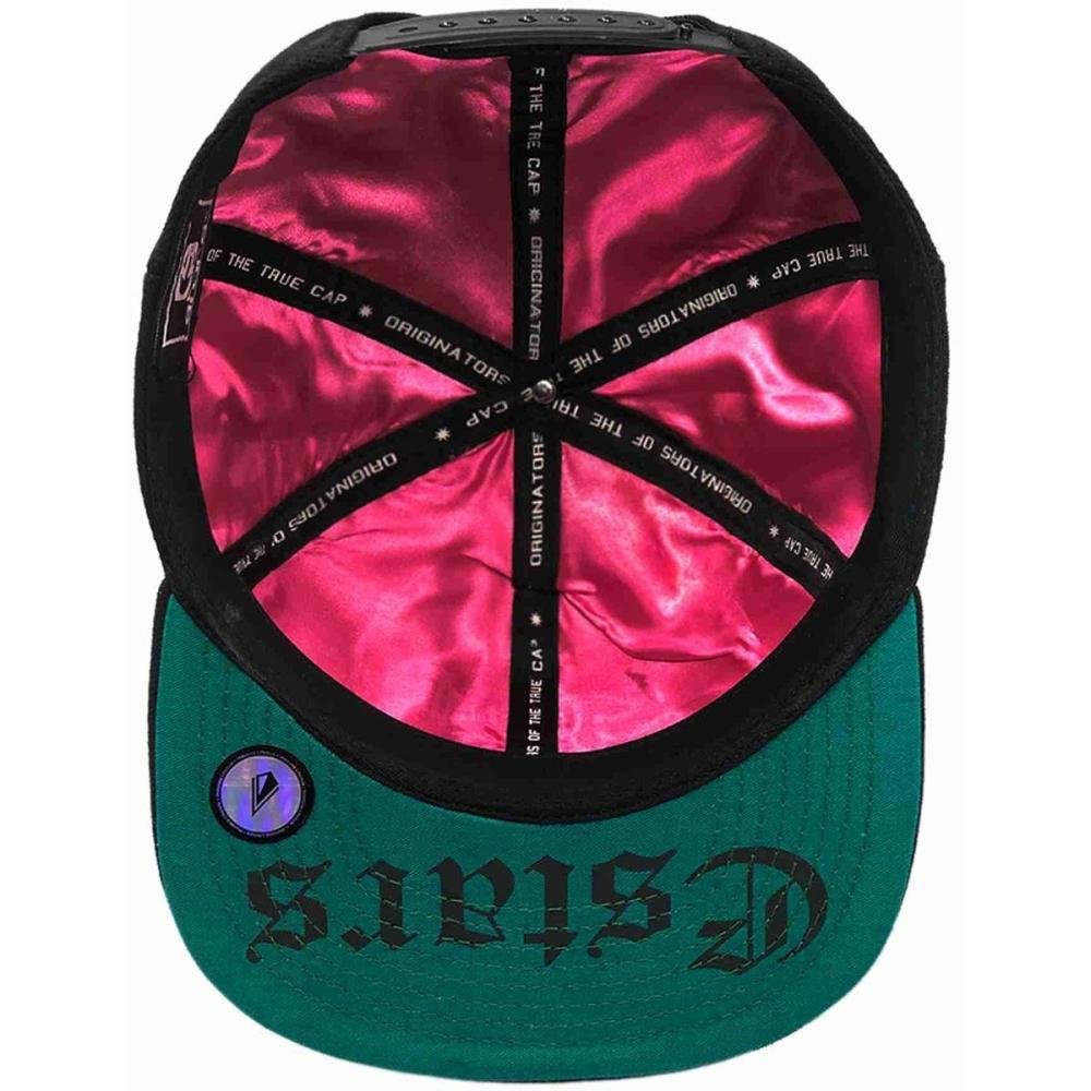 Boné Aba Reta E-Stars Logo Thug Life Alto Relevo Masculino Preto/Branco 4