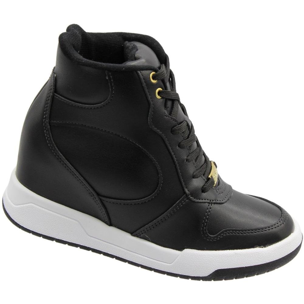 Tênis Sneakers Moleca Napa Turim Cano Alto Feminino Preto 3