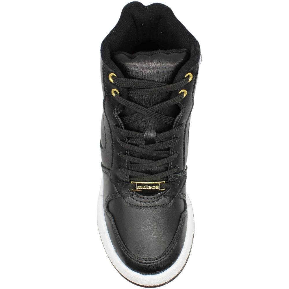 Tênis Sneakers Moleca Napa Turim Cano Alto Feminino Preto 4