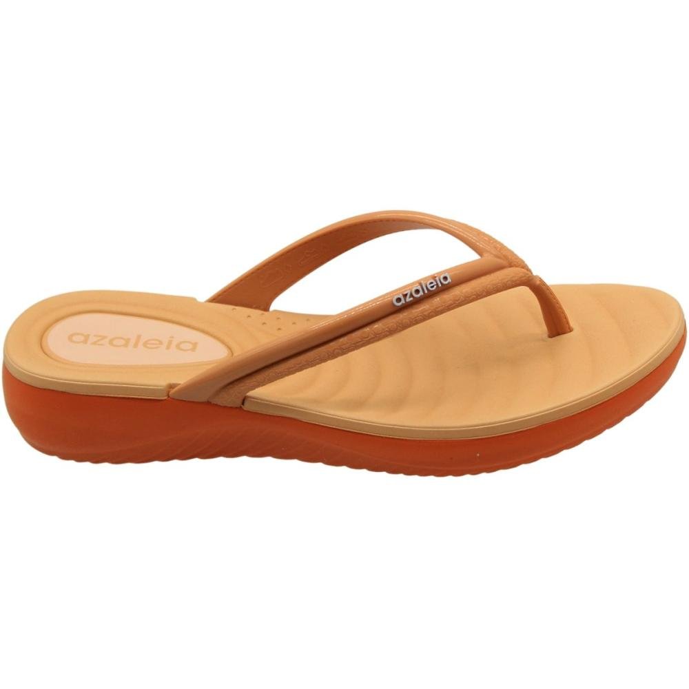 Tamanco de Dedo Azaleia Lisa Anabela Aconchego Feminino Laranja 2