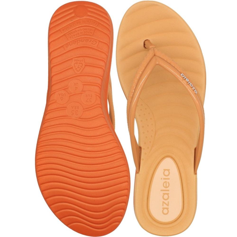 Tamanco de Dedo Azaleia Lisa Anabela Aconchego Feminino Laranja 3