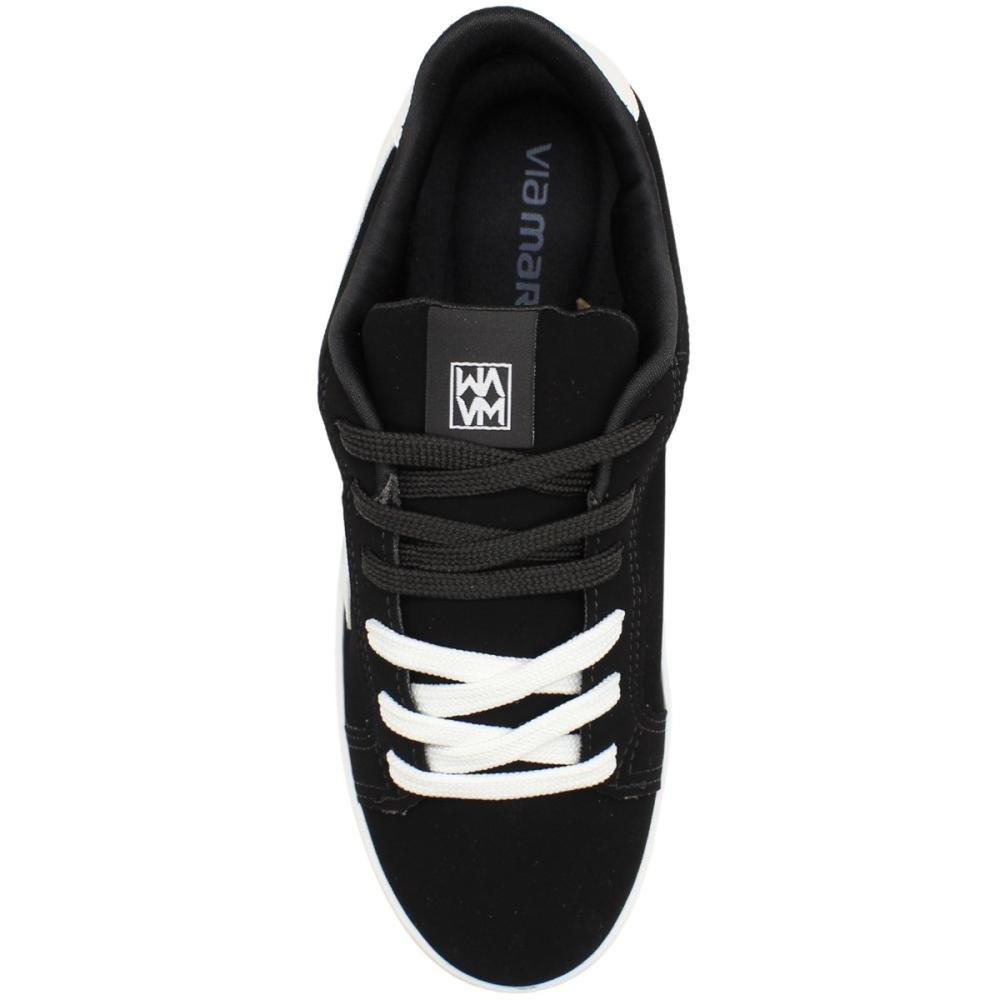 Tênis Casual Via Marte Nobuck Cadarço Duplo Clássico Feminino Preto 4