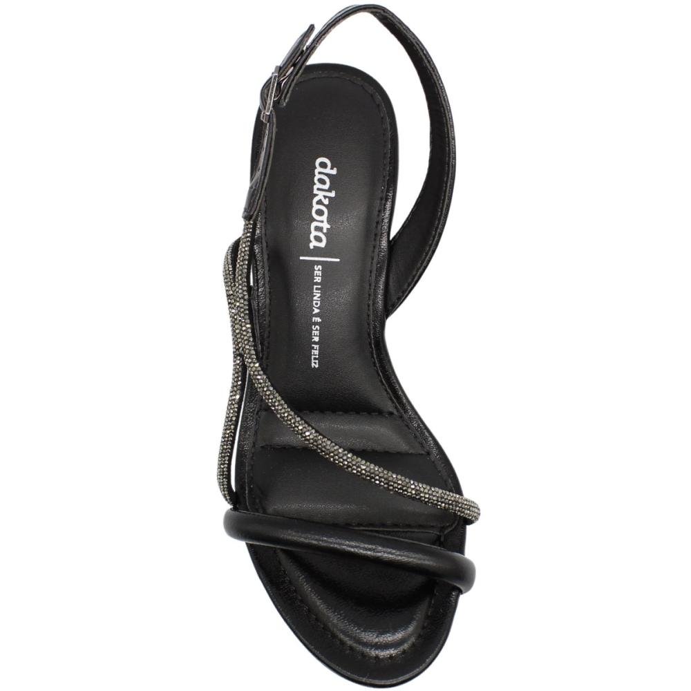 Sandália Dakota Namastê Strass Salto Fino Alto Feminina Preto 4