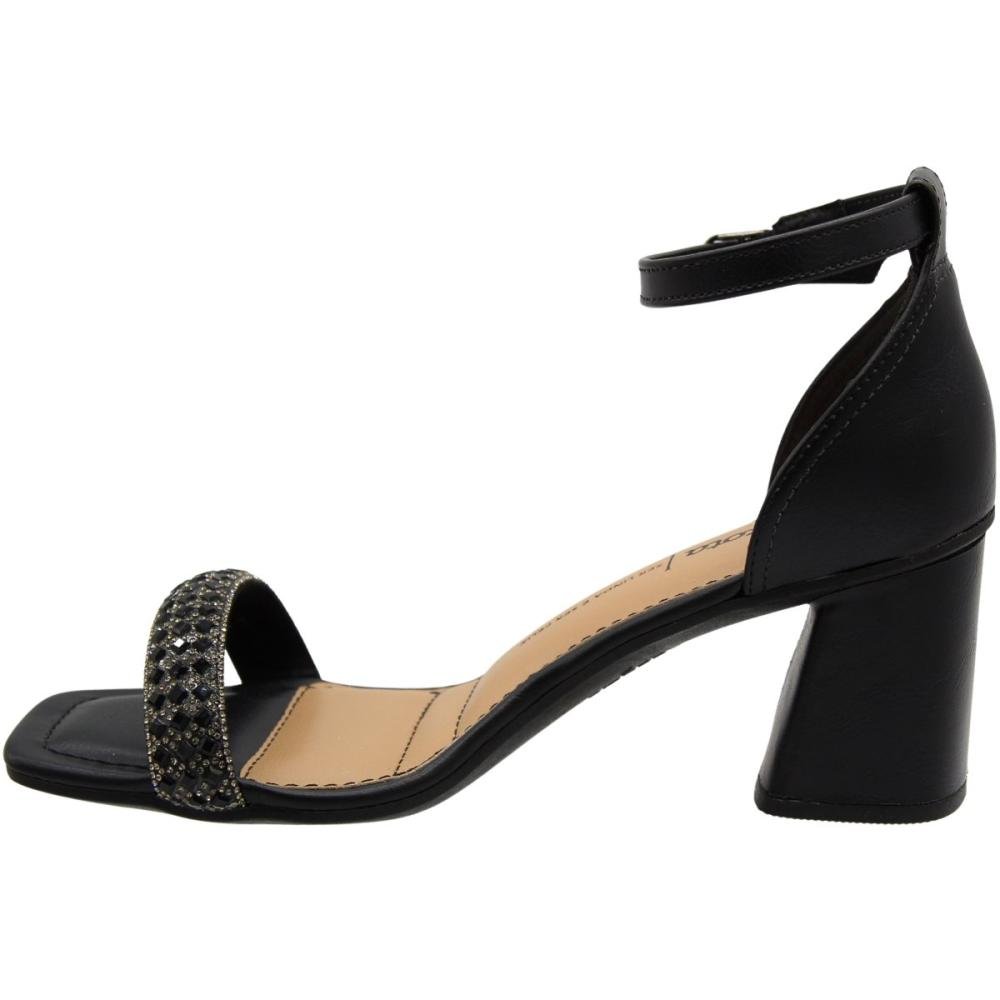 Sandália Dakota Vieri Pedraria Strass Salto Bloco Médio Feminina Preto 2