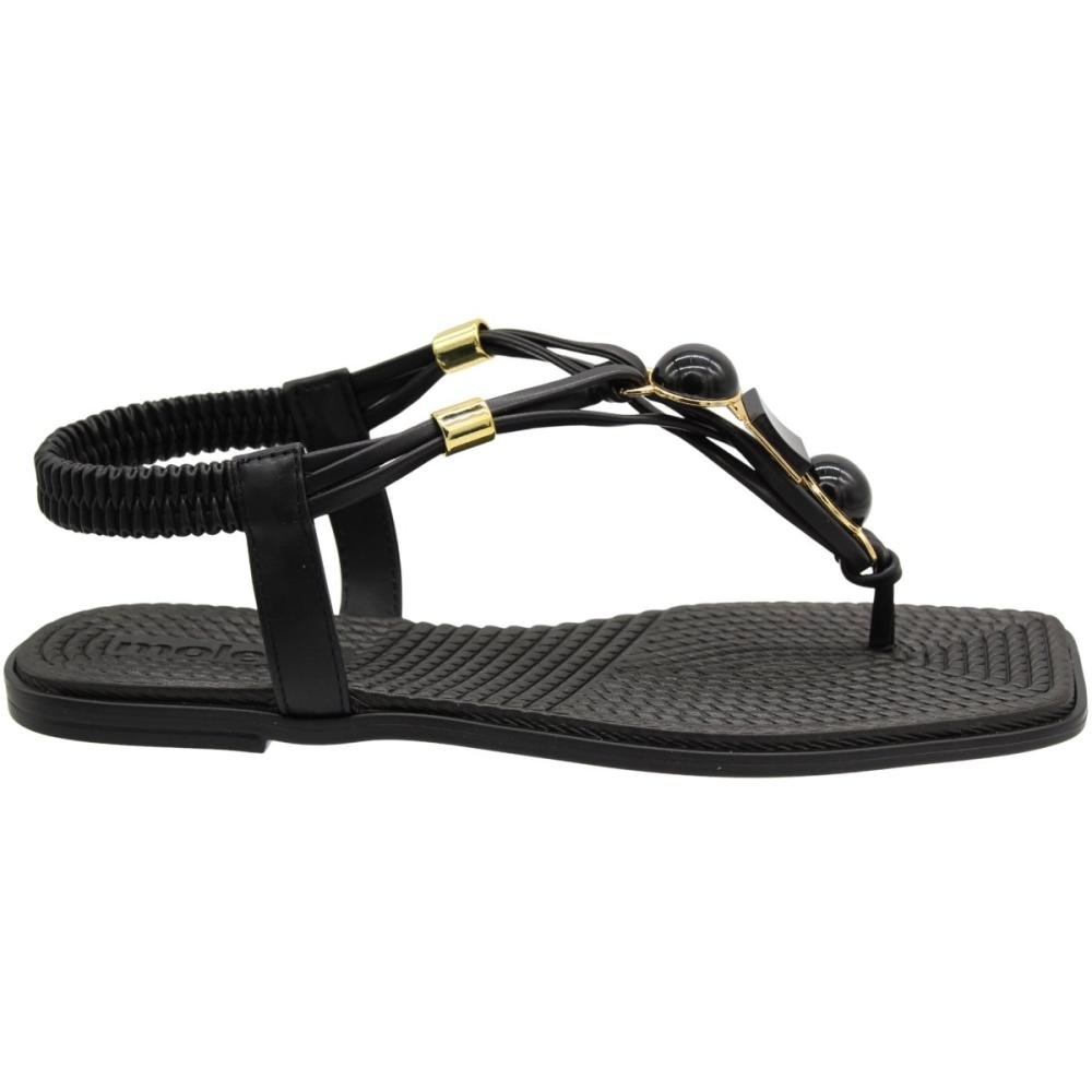 Sandália Rasteira Moleca Atenas Apliques Tiras Finas Feminina