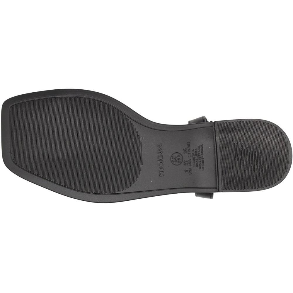 Sandália Rasteira Moleca Atenas Apliques Tiras Finas Feminina Preto 5