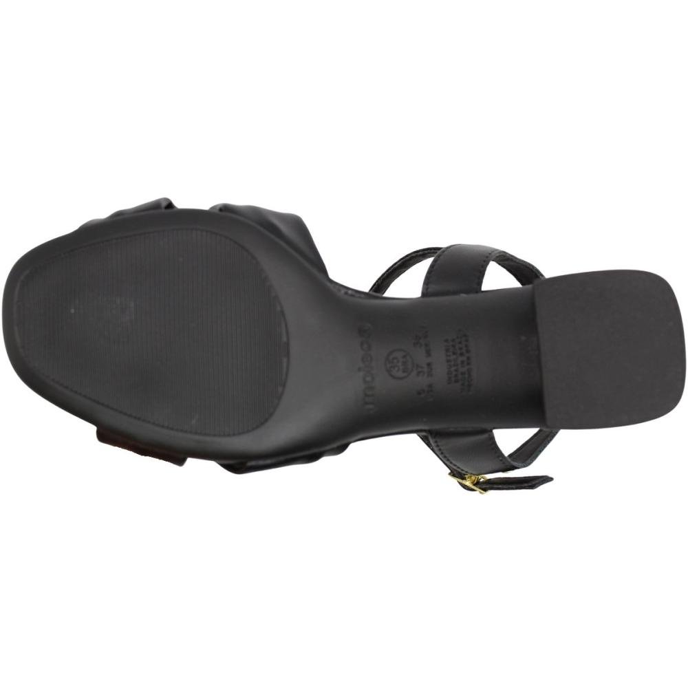 Sandália Salto Grosso Médio Moleca Napa Nó Confort Feminina Preto 5