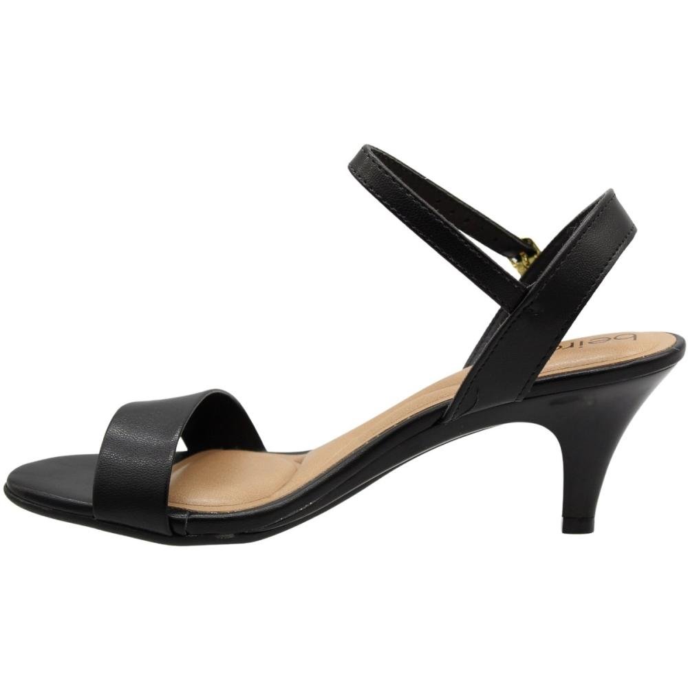 Sandália Salto Médio Beira Rio Napa Confortável Feminina Preto 2