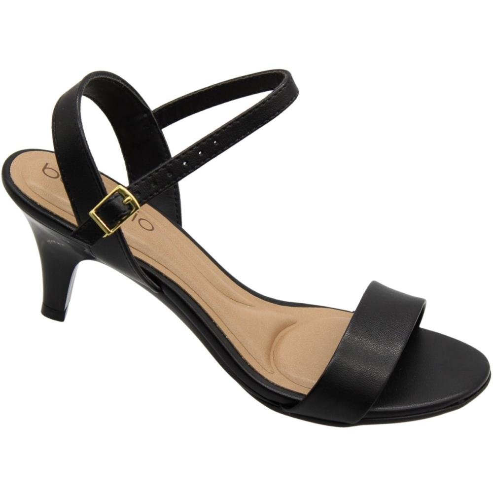 Sandália Salto Médio Beira Rio Napa Confortável Feminina Preto 3