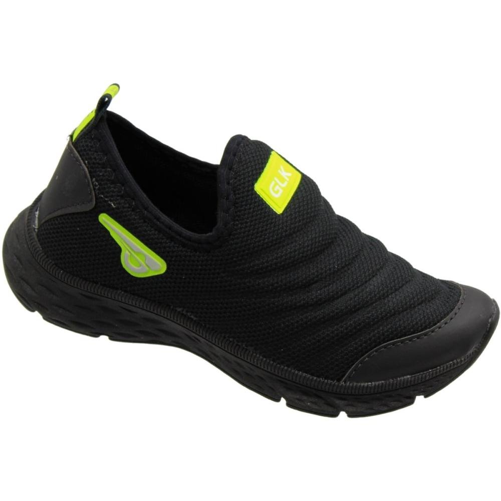 Tênis Esportivo Infantil GLK No Limits Sem Cadarço Menino Preto 3
