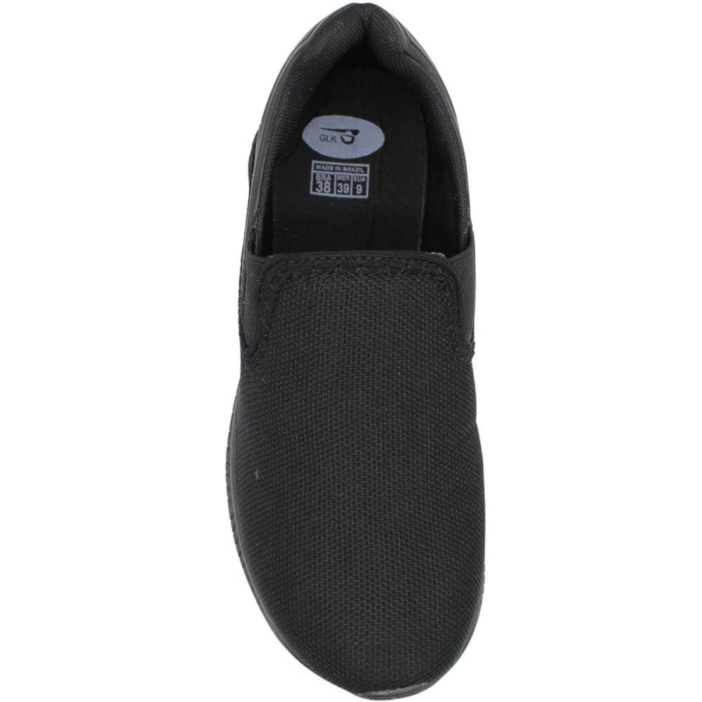 Tênis Esportivo GLK Sem Cadarço Elástico Masculino Preto 4