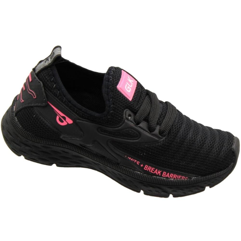 Tênis Esportivo Infantil GLK Break Barriers Menina Preto 3