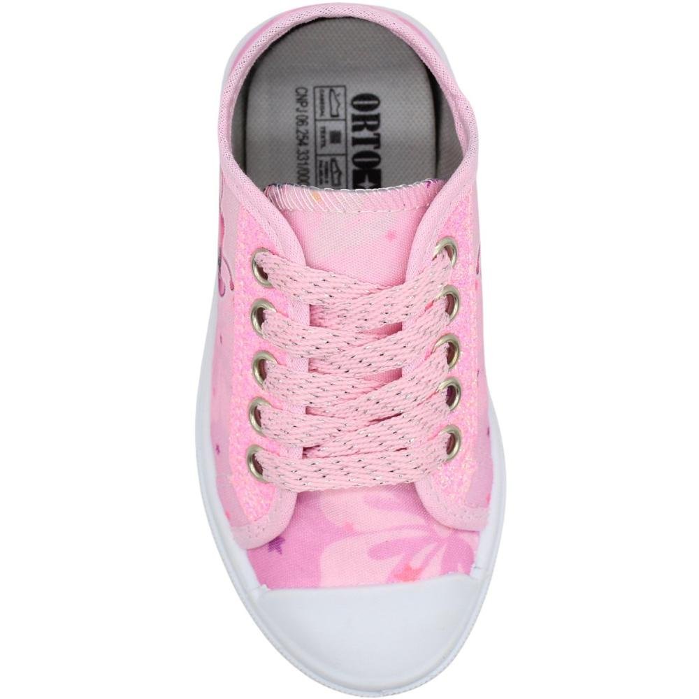 Tênis Casual Infantil Ortobessa Stitch Divertido Menina Rosa 4