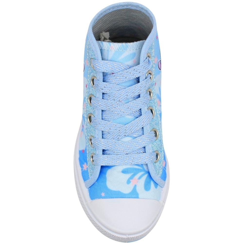 Tênis Casual Infantil Ortobessa Cano Médio Stitch Juvenil Menina Azul 4
