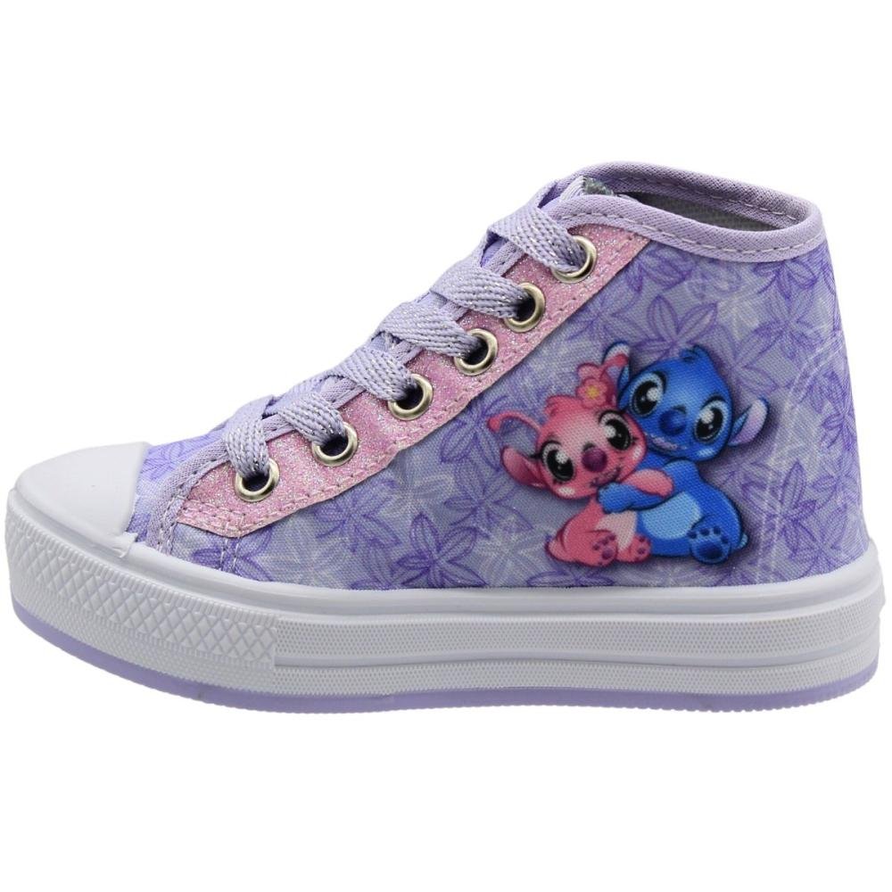 Tênis Casual Infantil Ortobessa Cano Médio Stitch Juvenil Menina Roxo 2
