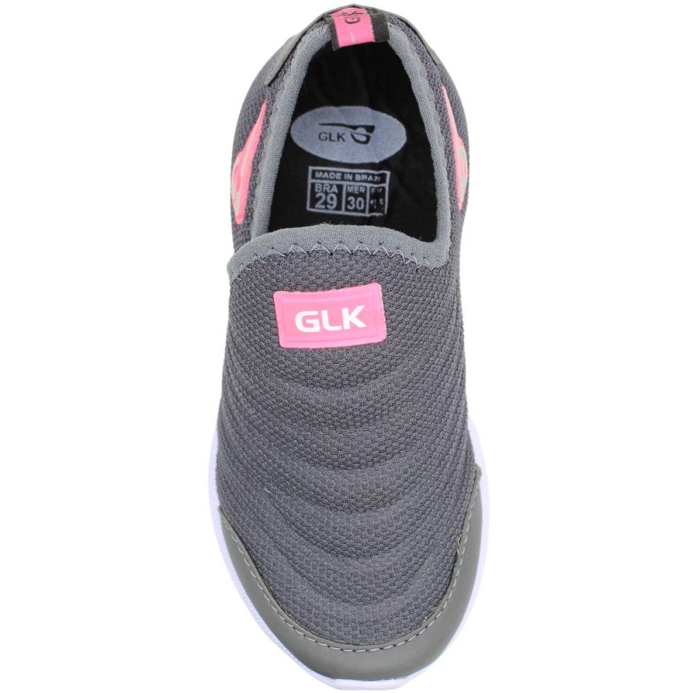 Tênis Esportivo Sem Cadarço GLK Mesh Wavy Menina Cinza 4