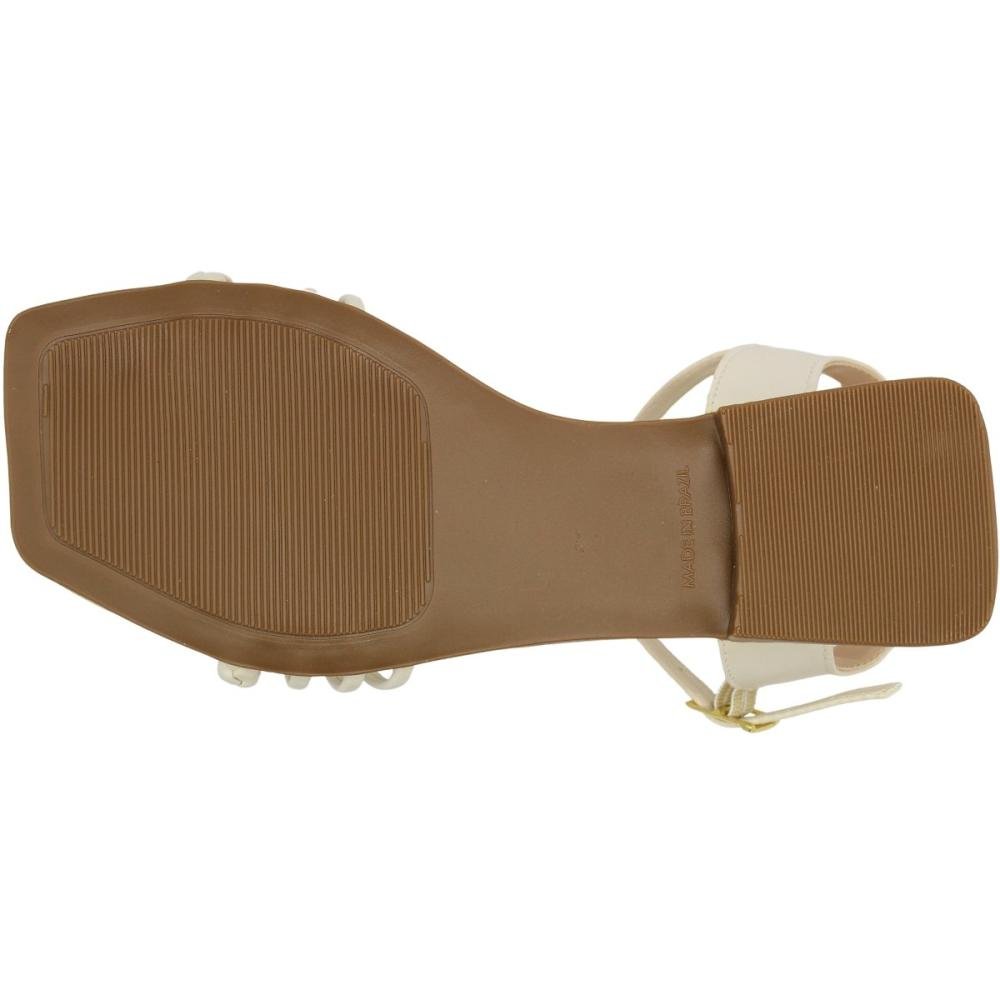 Sandália Rasteira Infantil Bia Bella Tiras Fina Aplique Menina Branco 5