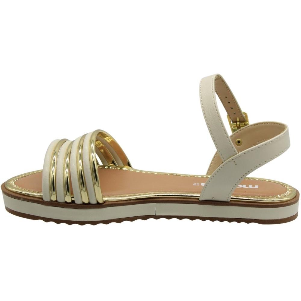 Sandália Plataforma Moleca Tiras Glamurosas Feminina Off White 2