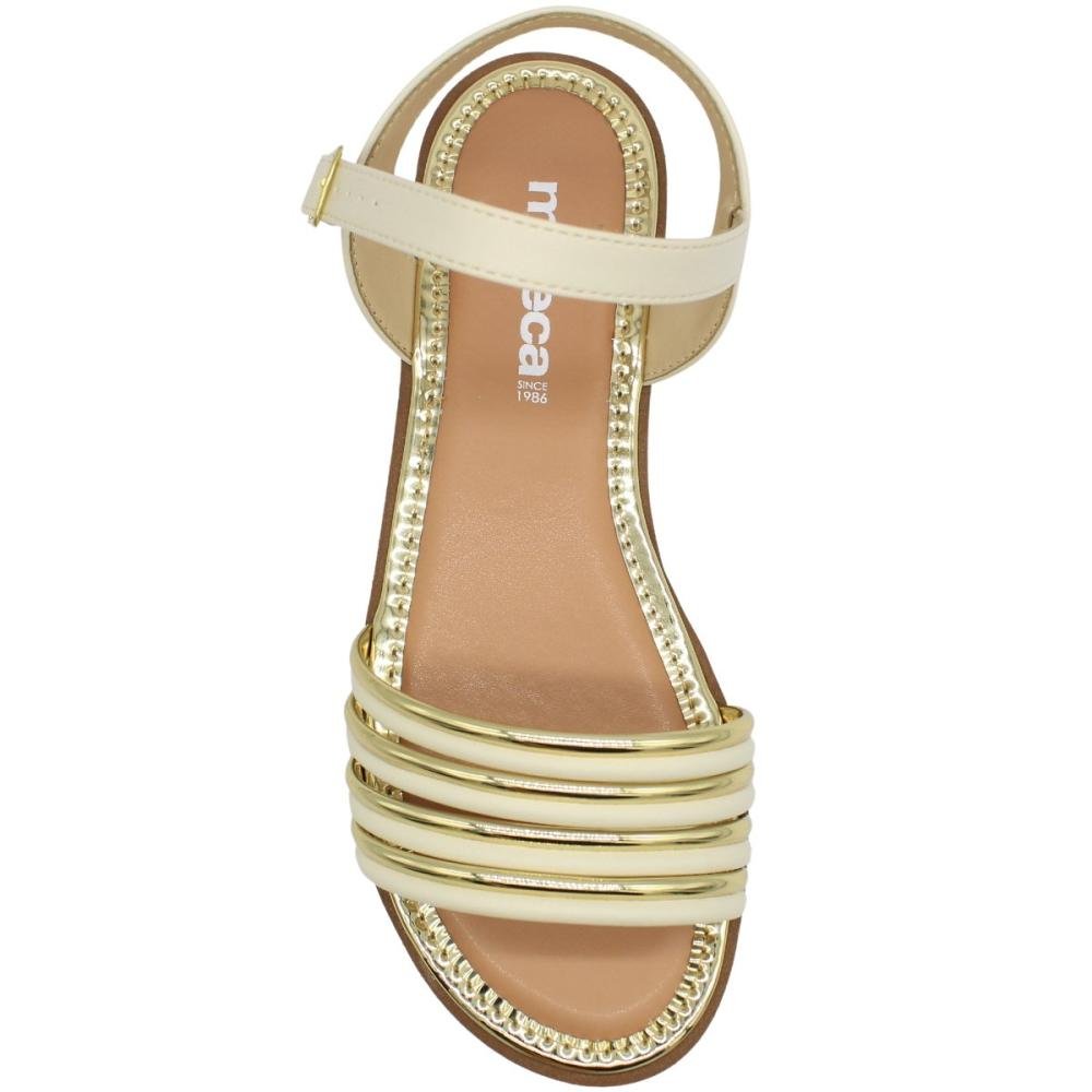 Sandália Plataforma Moleca Tiras Glamurosas Feminina Off White 4