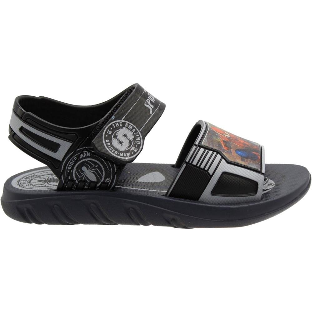 Sandália Papete Grendene Kids The Amazing Estampado Juvenil Menino Preto 2
