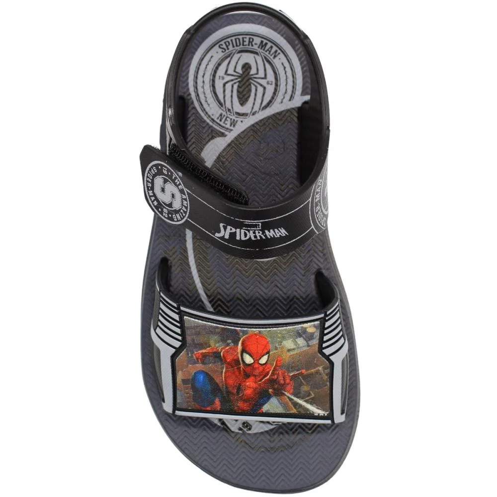 Sandália Papete Grendene Kids The Amazing Estampado Juvenil Menino Preto 4