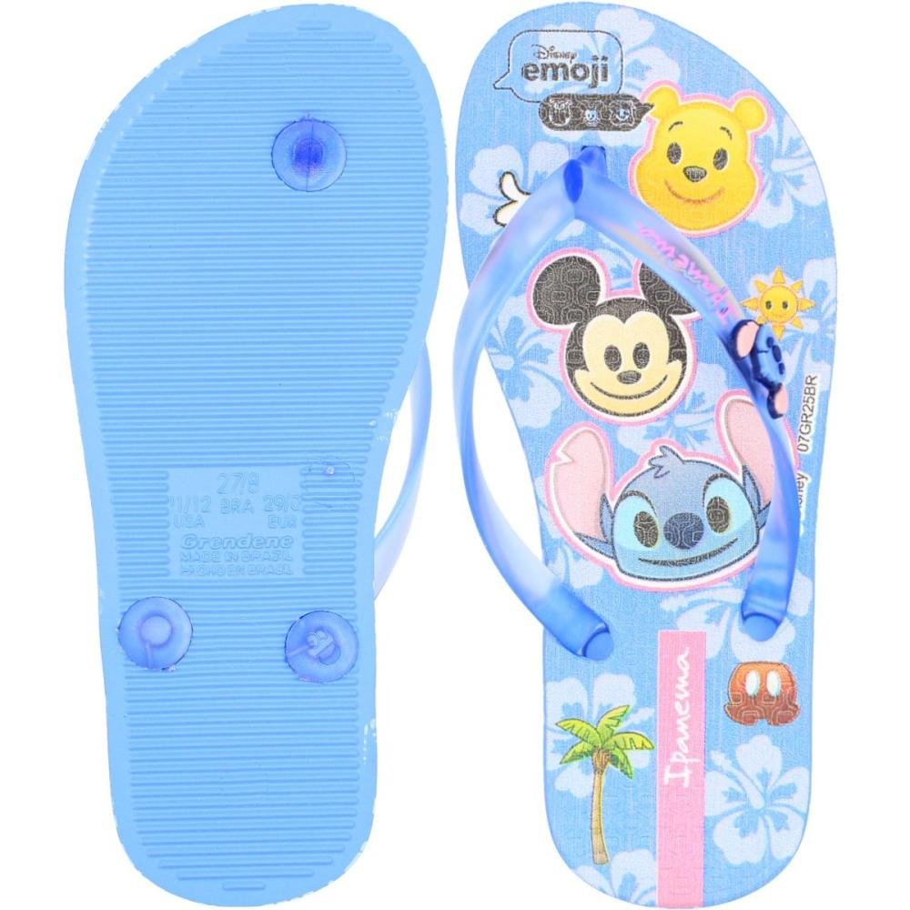 Chinelo de Dedo Infantil Ipanema Joy Emoji Personagens Menina Azul 3