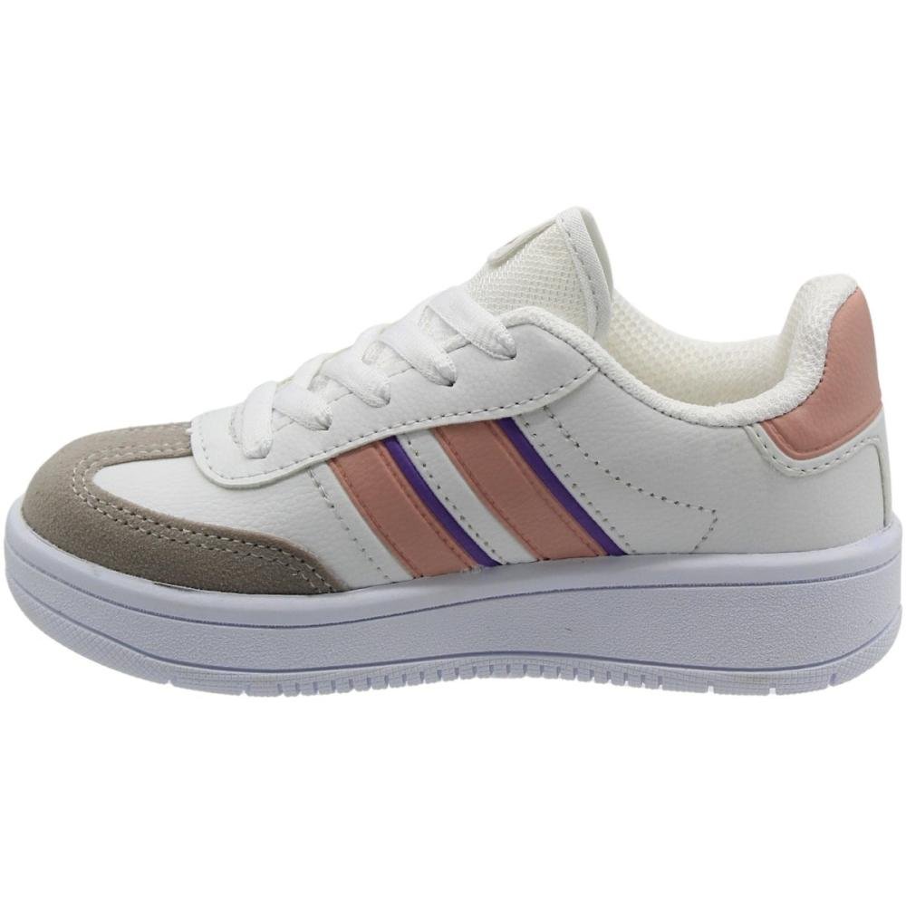 Tênis Casual Infantil Via Vip Juvenil Menina  Branco 2