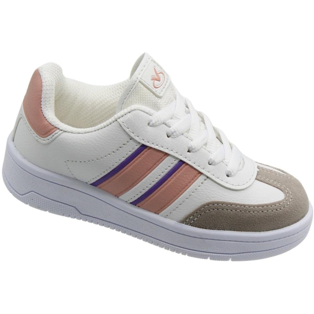 Tênis Casual Infantil Via Vip Juvenil Menina  Branco 3