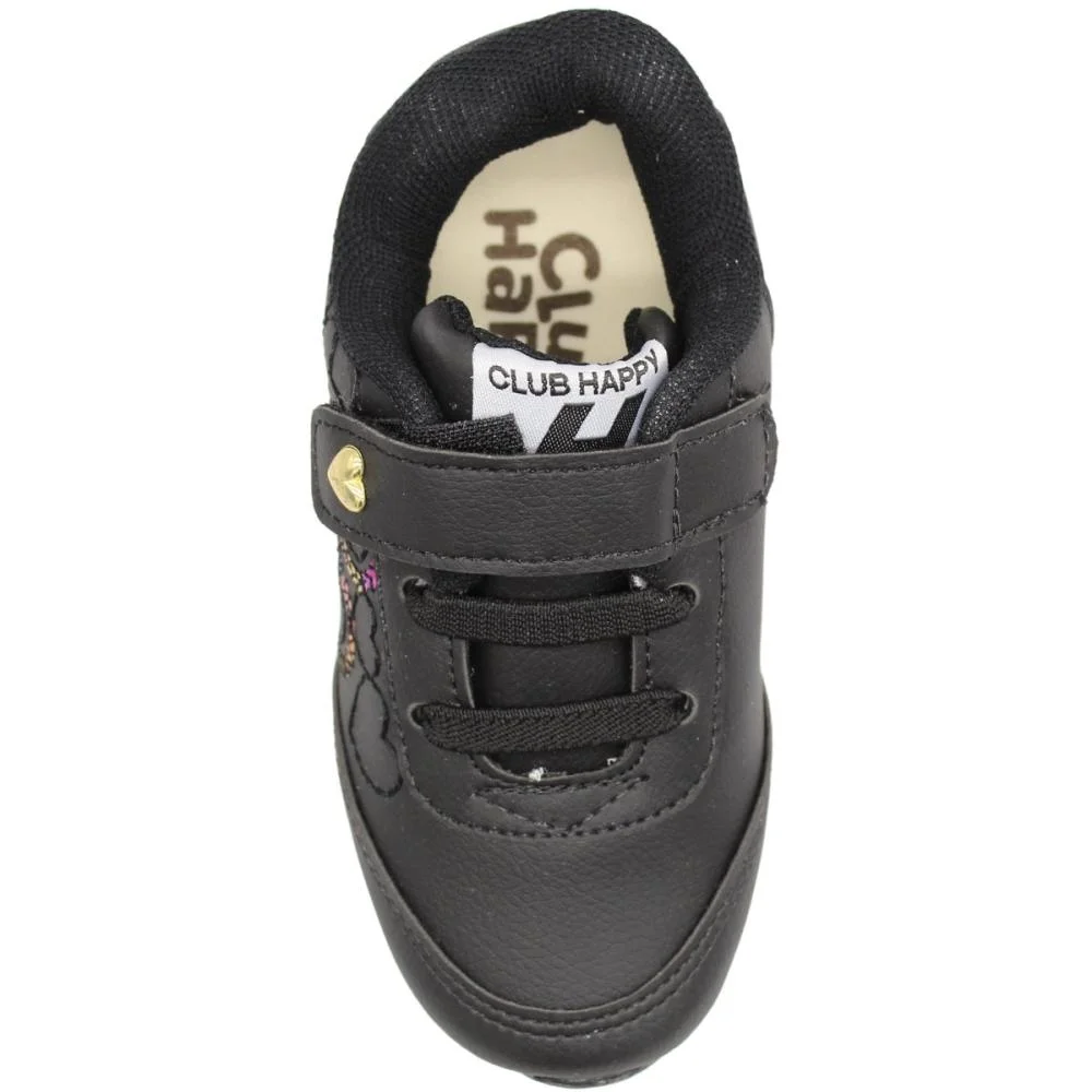 Tênis Jogging Infantil Club Happy Corações Galaxy Menina Preto 4